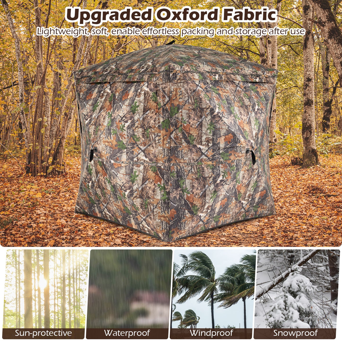 270° See Through Hunting Blind Tent with Silent Magnetic Door, Camouflage Tents at Gallery Canada