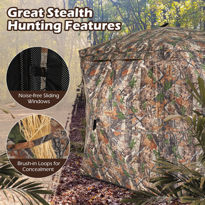 270° See Through Hunting Blind Tent with Silent Magnetic Door, Camouflage Tents at Gallery Canada