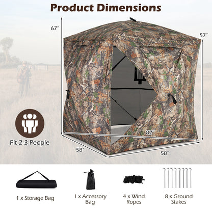 270° See Through Hunting Blind Tent with Silent Magnetic Door, Camouflage Tents at Gallery Canada