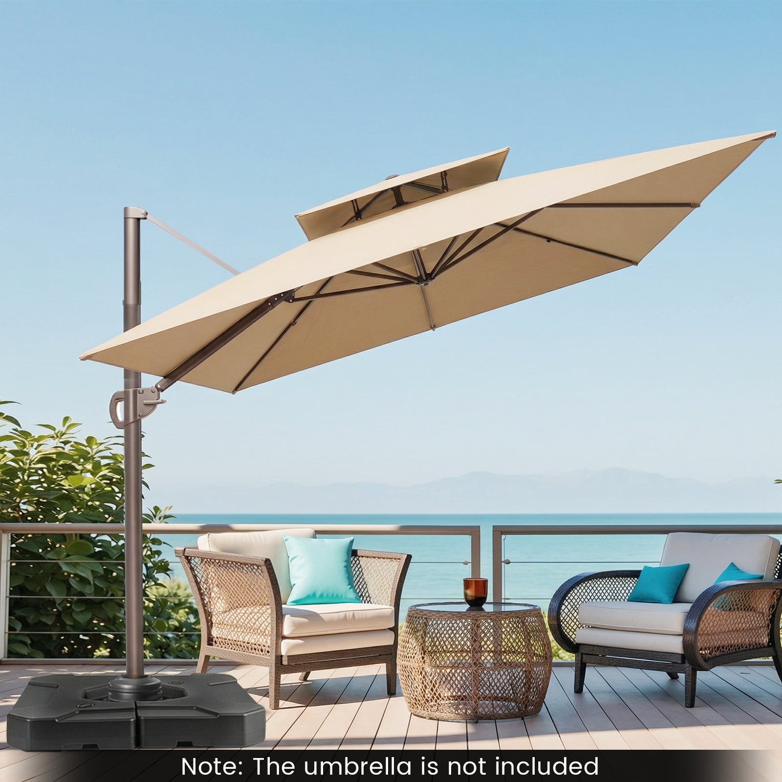 274 LBS Cantilever Patio Umbrella Base with Handles Outdoor Umbrella Bases at Gallery Canada