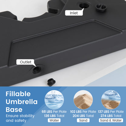274 LBS Cantilever Patio Umbrella Base with Handles Outdoor Umbrella Bases at Gallery Canada