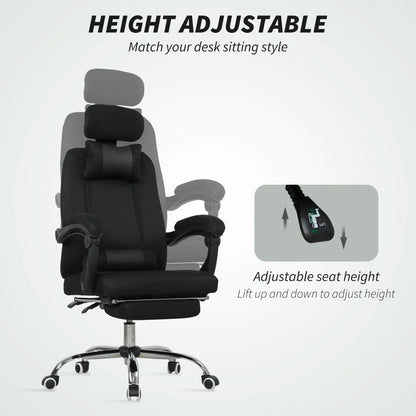 Ergonomic Executive High Back Office Chair, Footrest, Lumbar Support, Black Executive & Manager Chairs at Gallery Canada