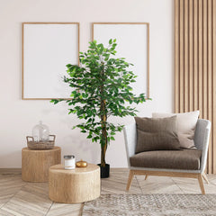 Arbre Ficus Artificiel 5ft, Plante Artificielle d'Intérieur Avec Pot