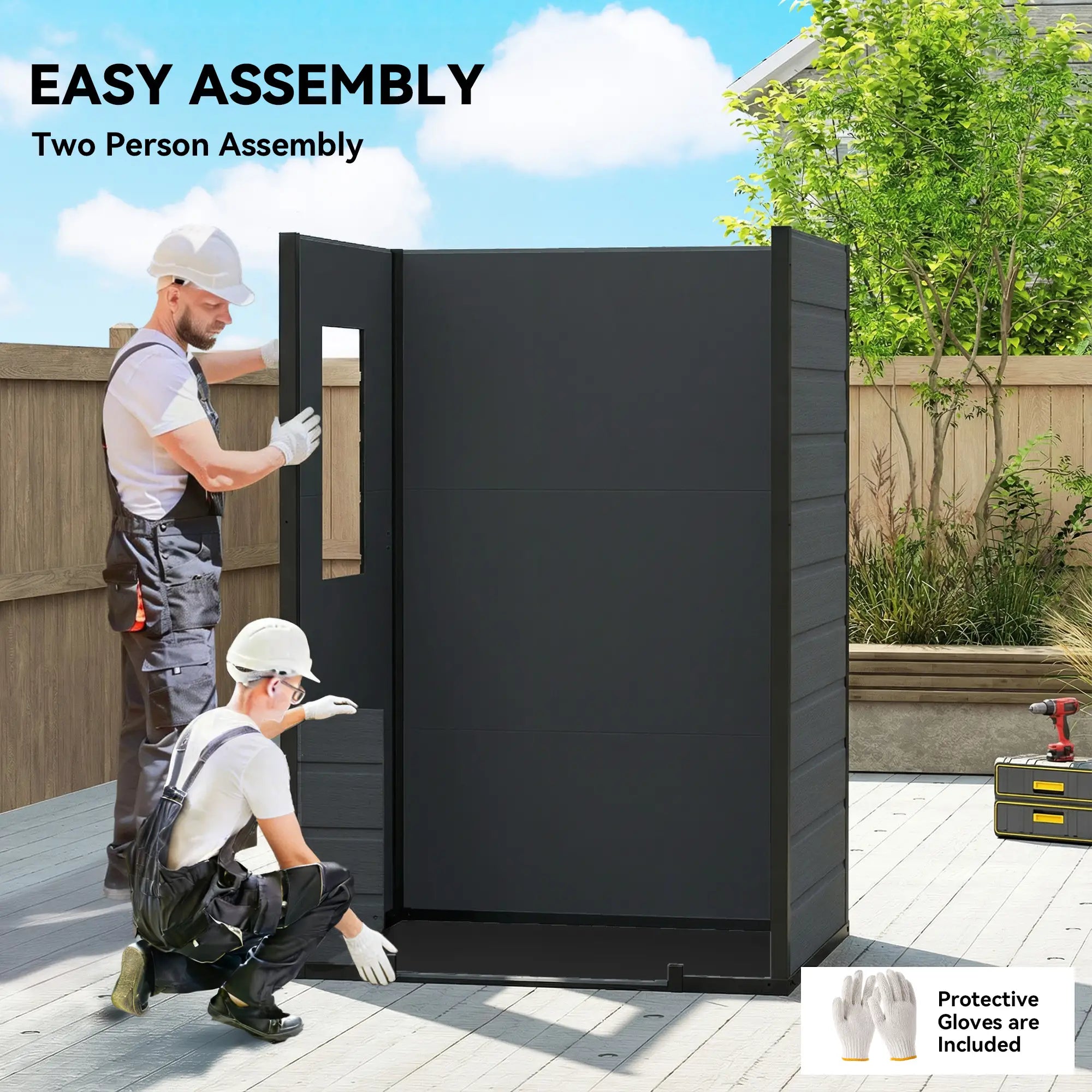 4' x 3' Plastic Garden Shed With Floor, Lockable Door, Window, Vent, Dark Grey Sheds at Gallery Canada