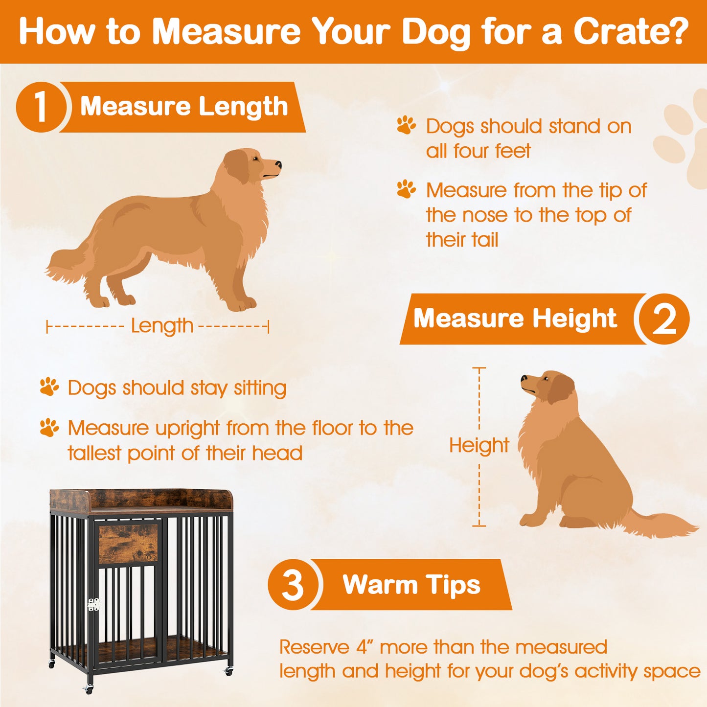 27.5 Inch Dog Crate Furniture with Wheels for Small Dogs and Puppies, Rustic Brown Pet Gate at Gallery Canada