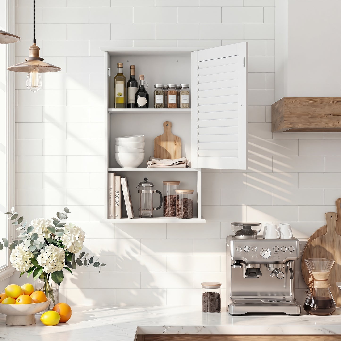 27.5 Inch H Wall Hanging Bathroom Storage Cabinet, White Wall Cabinets at Gallery Canada