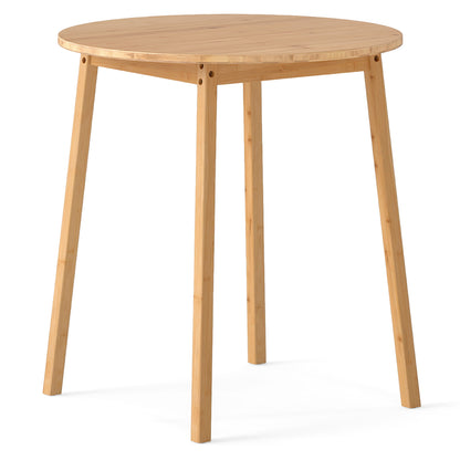 27.5 Inch Round Bamboo Dining Table for 2-4 Person, Natural Dining Tables at Gallery Canada
