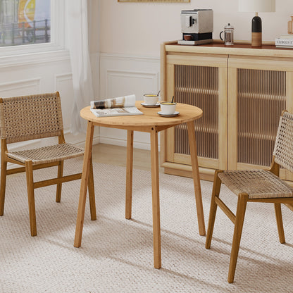 27.5 Inch Round Bamboo Dining Table for 2-4 Person, Natural Dining Tables at Gallery Canada