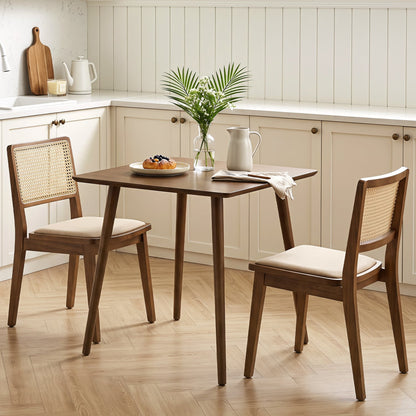 27.5" Square Wooden Dining Table for 2-4, Walnut