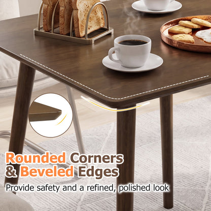27.5" Square Wooden Dining Table for 2-4, Walnut