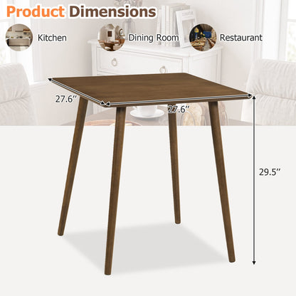 27.5" Square Wooden Dining Table for 2-4, Walnut