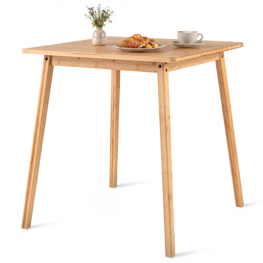 27.5 Inch Square Bamboo Dining Table for 2-4 People, Natural Dining Tables Natural at Gallery Canada