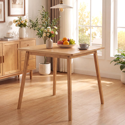 27.5 Inch Square Bamboo Dining Table for 2-4 People, Natural Dining Tables at Gallery Canada