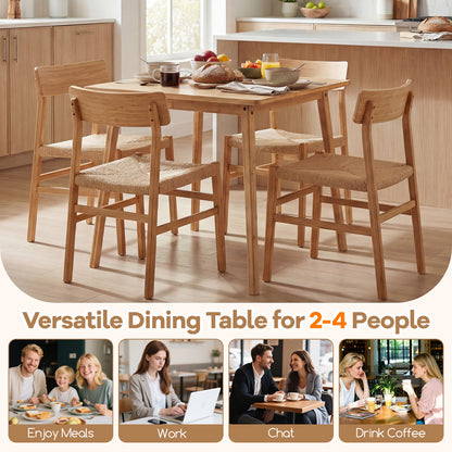 27.5 Inch Square Bamboo Dining Table for 2-4 People, Natural Dining Tables at Gallery Canada