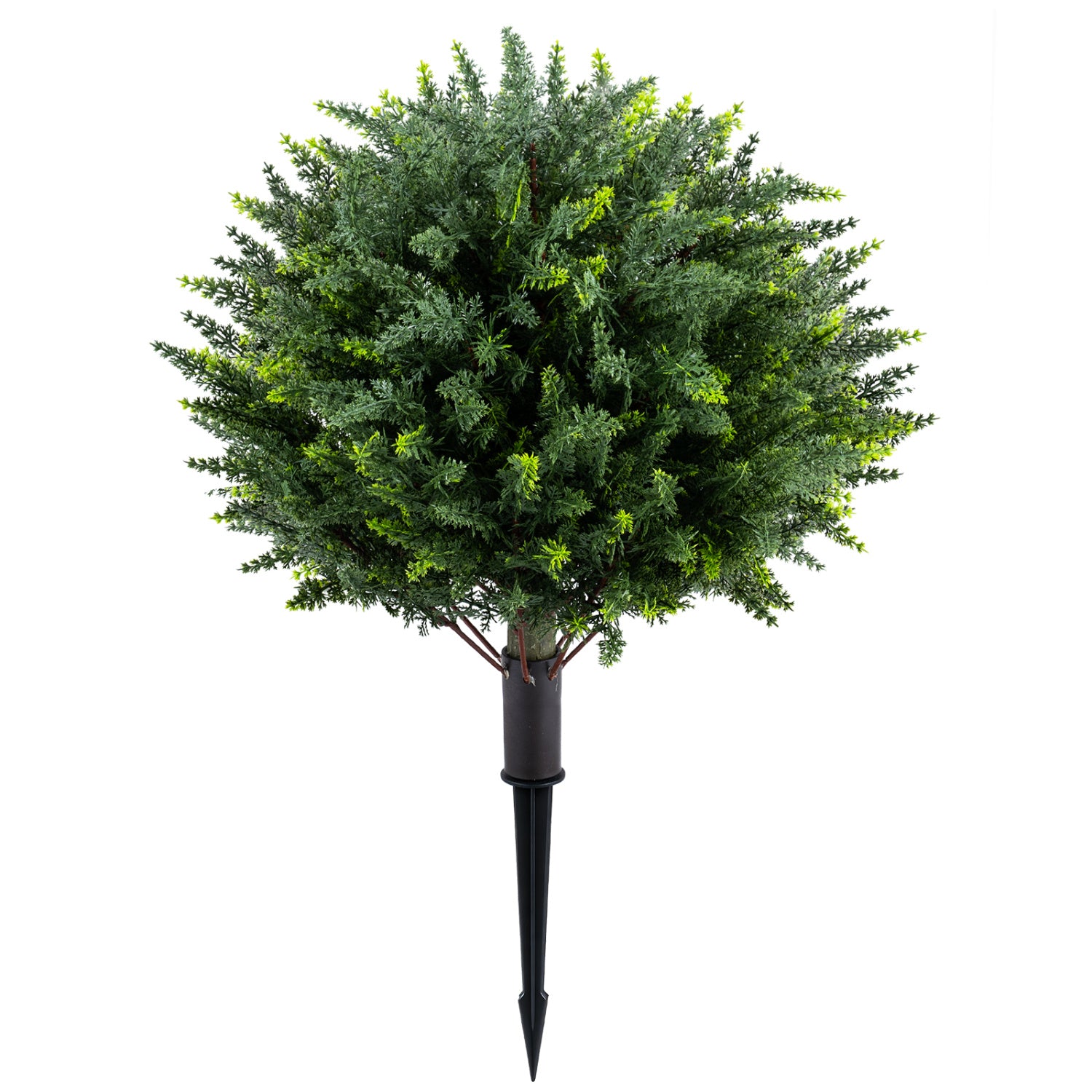 27.5 inch Artificial Cypress Topiary Trees with Ground Spikes Set of 2 Faux Plants at Gallery Canada