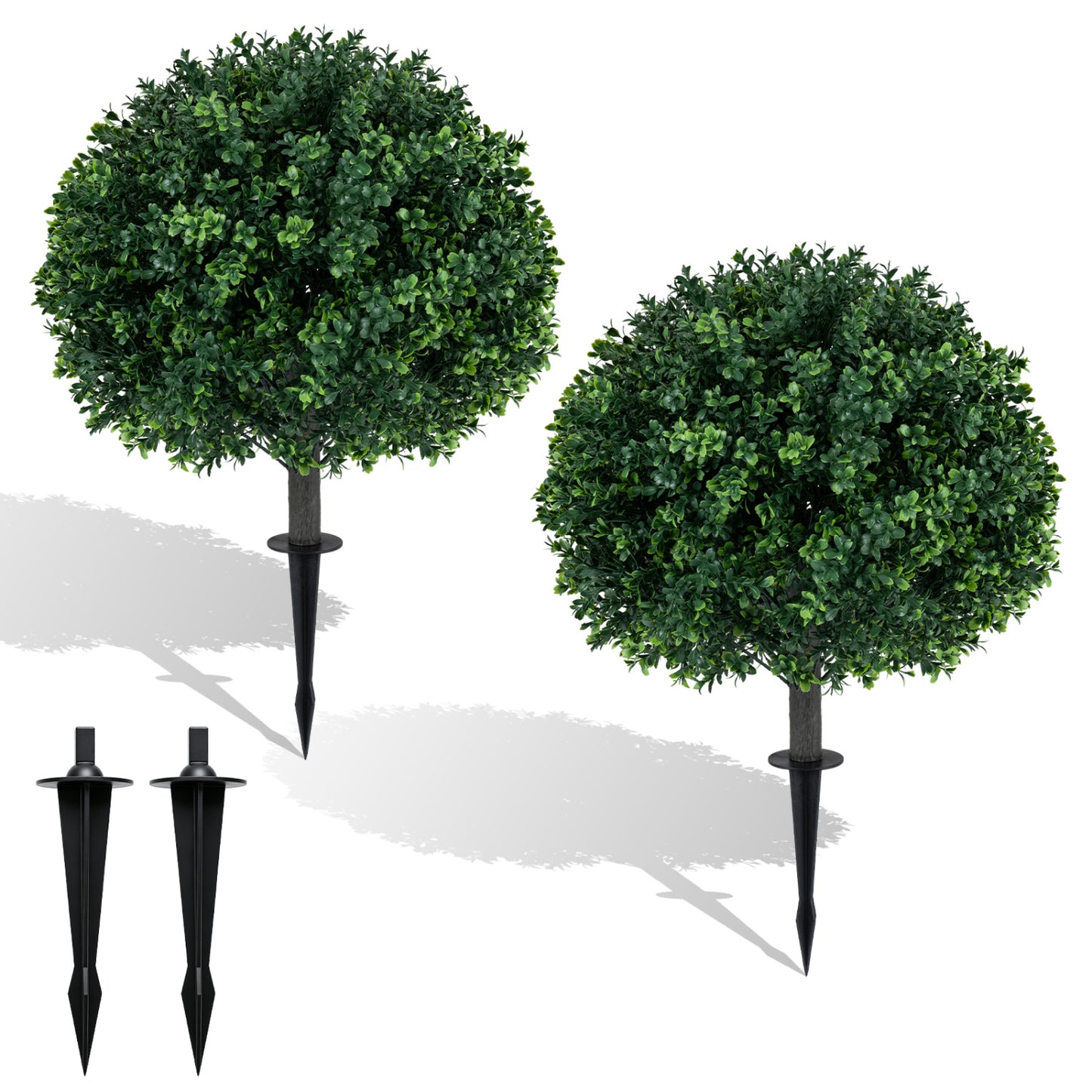 27" Arbres artificiels de buis Ensemble de 2, piques de sol