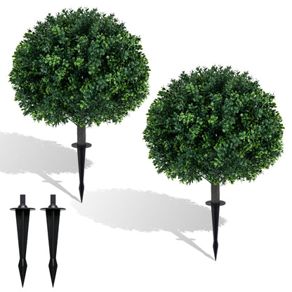 27" Arbres artificiels de buis Ensemble de 2, piques de sol