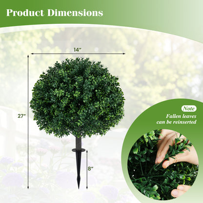 27" Arbres artificiels de buis Ensemble de 2, piques de sol