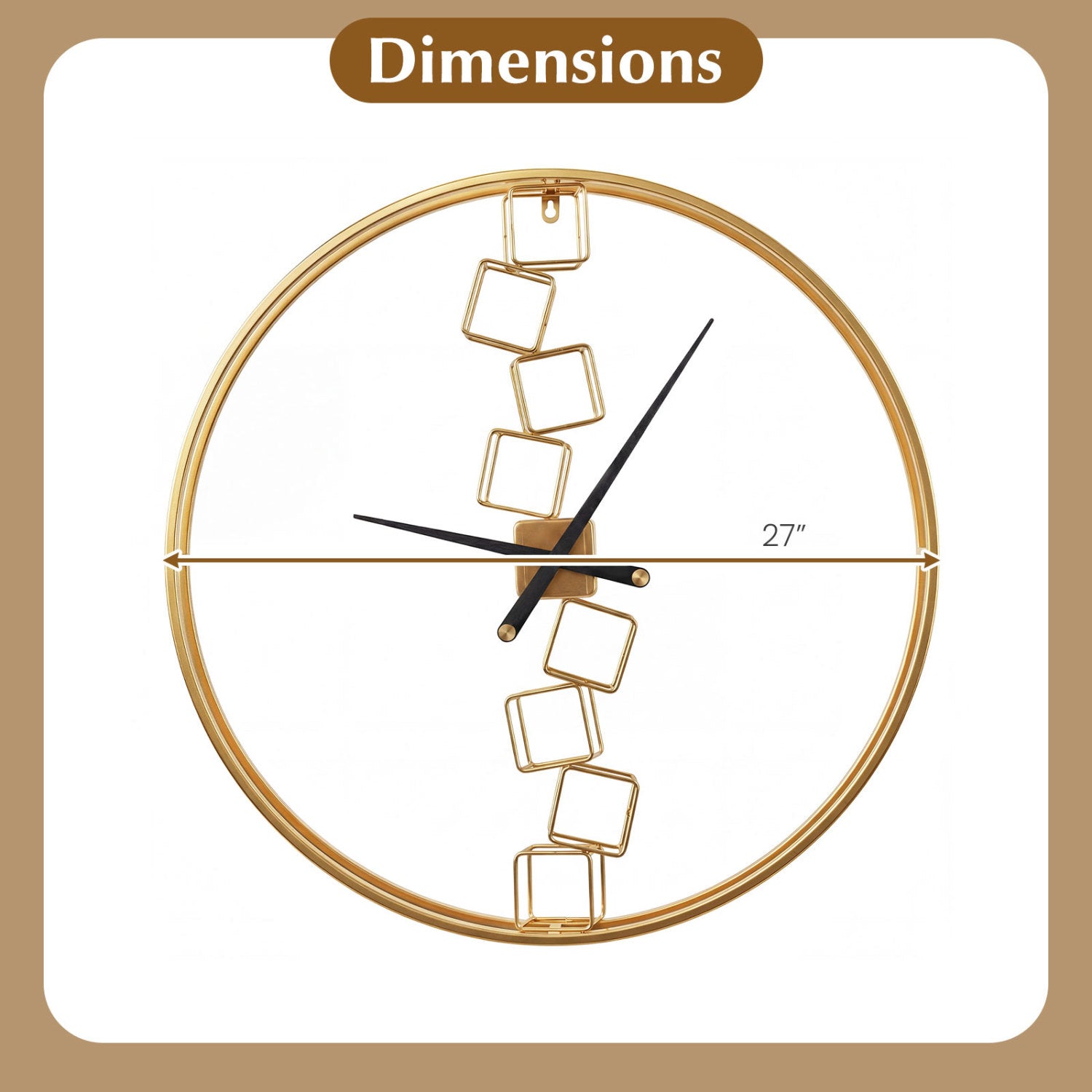 27 Inch Large Wall Clock, For Living Room Bedroom Kitchen, Yellow Decorative Accessories at Gallery Canada