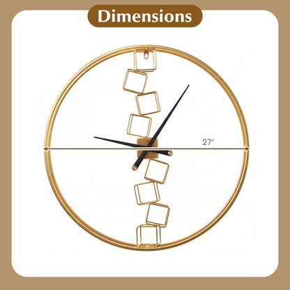 27 Inch Large Wall Clock, For Living Room Bedroom Kitchen, Yellow Decorative Accessories at Gallery Canada