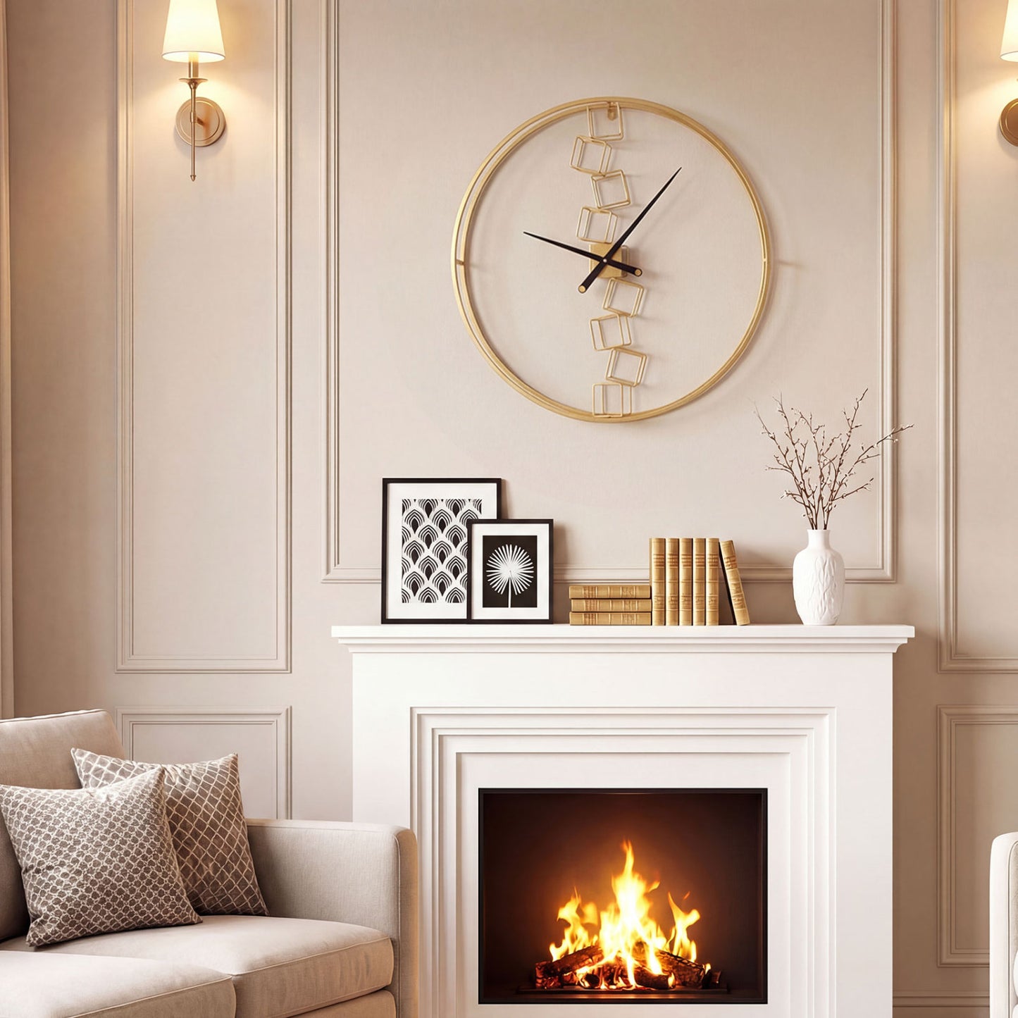 27 Inch Large Wall Clock, For Living Room Bedroom Kitchen, Yellow Decorative Accessories at Gallery Canada