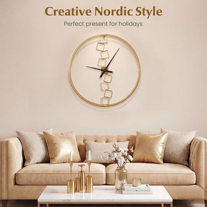 27 Inch Large Wall Clock, For Living Room Bedroom Kitchen, Yellow Decorative Accessories at Gallery Canada
