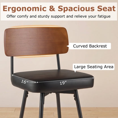 27 Inch Padded Counter Barstools Set of 2 with Metal Legs, Black Bar Stools at Gallery Canada