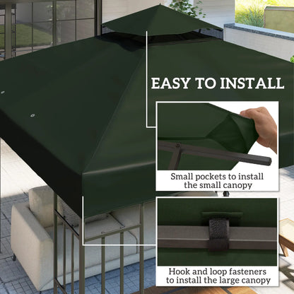 10' x 10' Gazebo Canopy Replacement Cover, UPF30+, Top Cover Only, Green Gazebo Canopy Replacement at Gallery Canada