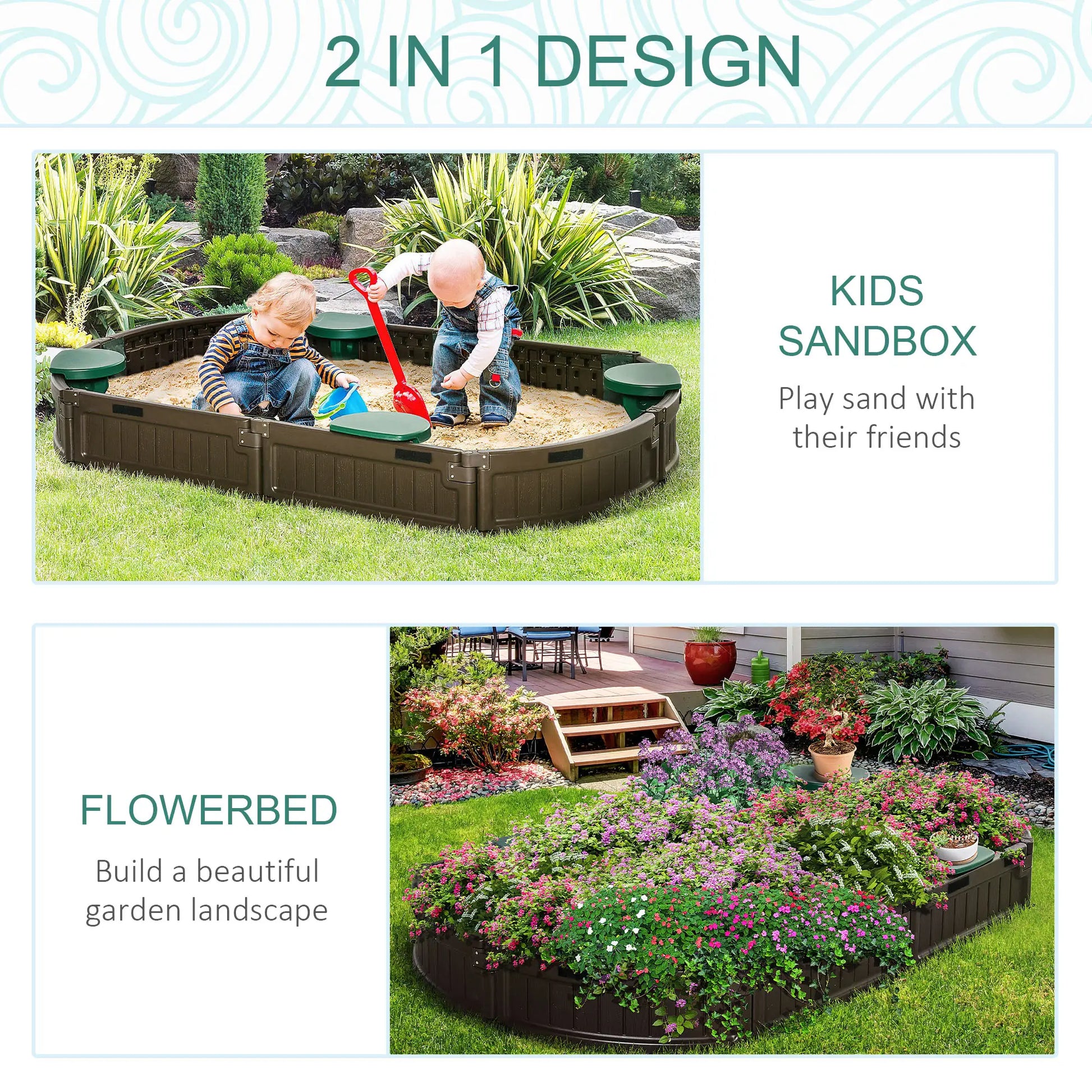 Kids Sandbox with Cover, Seat, Outdoor, Brown Sandboxes & Accessories at Gallery Canada