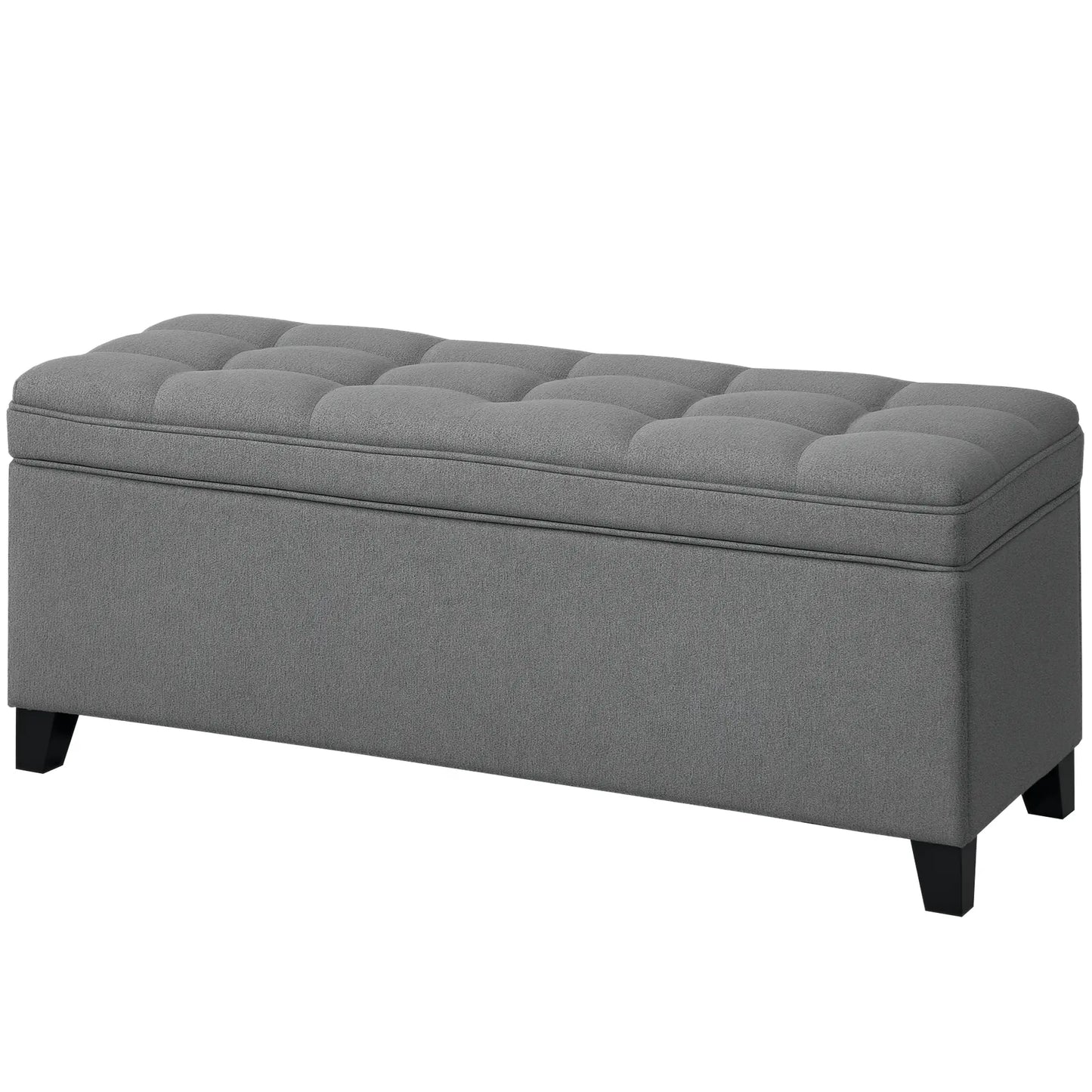 Storage Ottoman Bench, Foot Rest, 47 Inches, Dark Grey Storage Ottomans & Benches Dark Grey at Gallery Canada