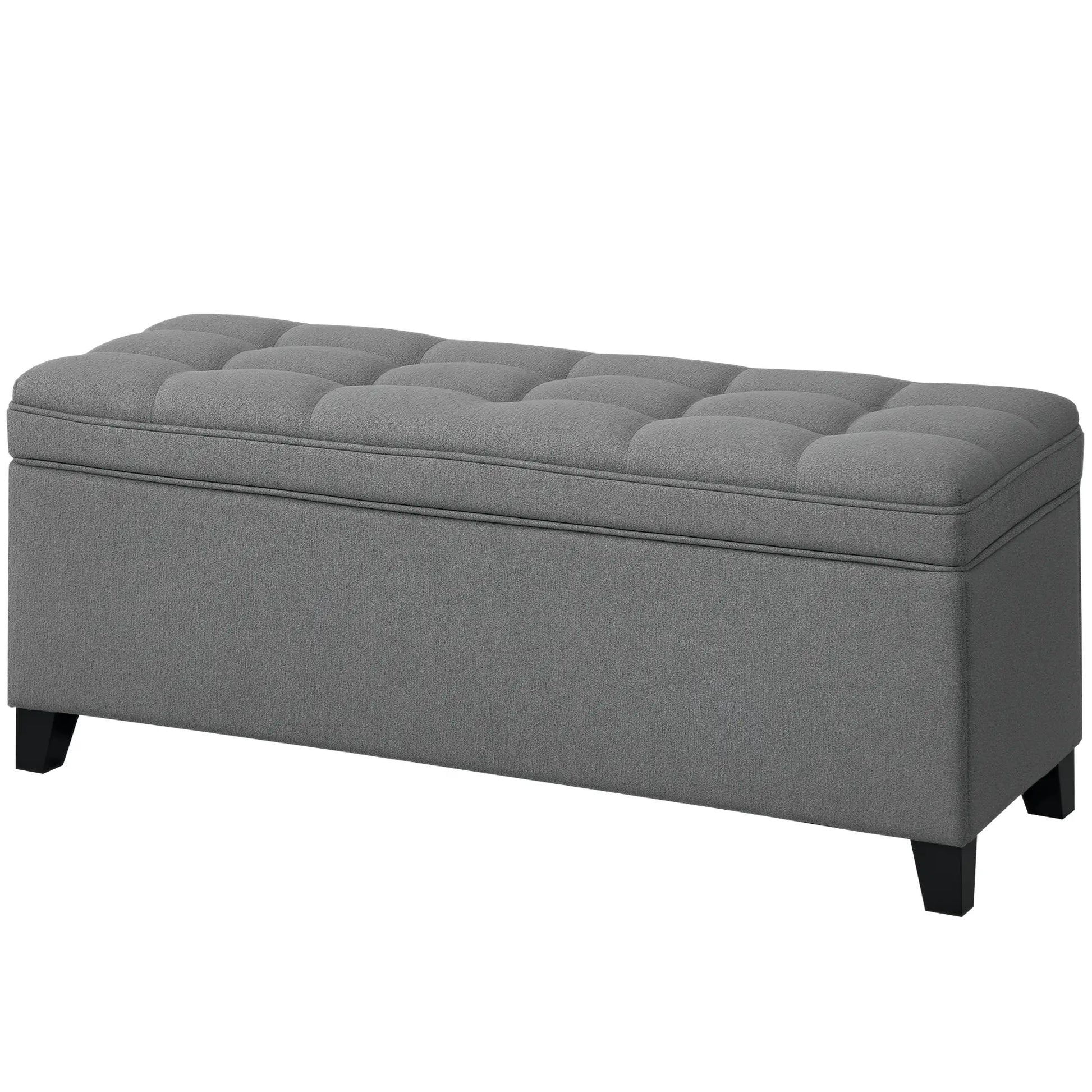 Storage Ottoman Bench, Foot Rest, 47 Inches, Dark Grey Storage Ottomans & Benches Dark Grey at Gallery Canada