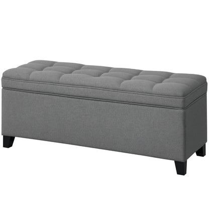 Storage Ottoman Bench, Foot Rest, 47 Inches, Dark Grey Storage Ottomans & Benches Dark Grey at Gallery Canada