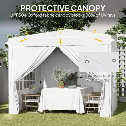 10' x 10' Pop-Up Canopy Tent, Height-Adjustable, Carry Bag Included, White Pop Up Canopies at Gallery Canada