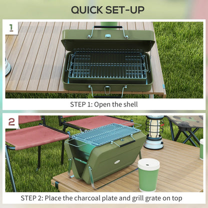 Metal Portable BBQ Grill, Green Charcoal BBQ Grils at Gallery Canada