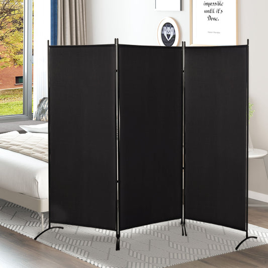 3-Panel Folding Room Divider, Privacy Screen, Indoor Separator Partition for Bedroom, Office, 100"x72", Black - Gallery Canada