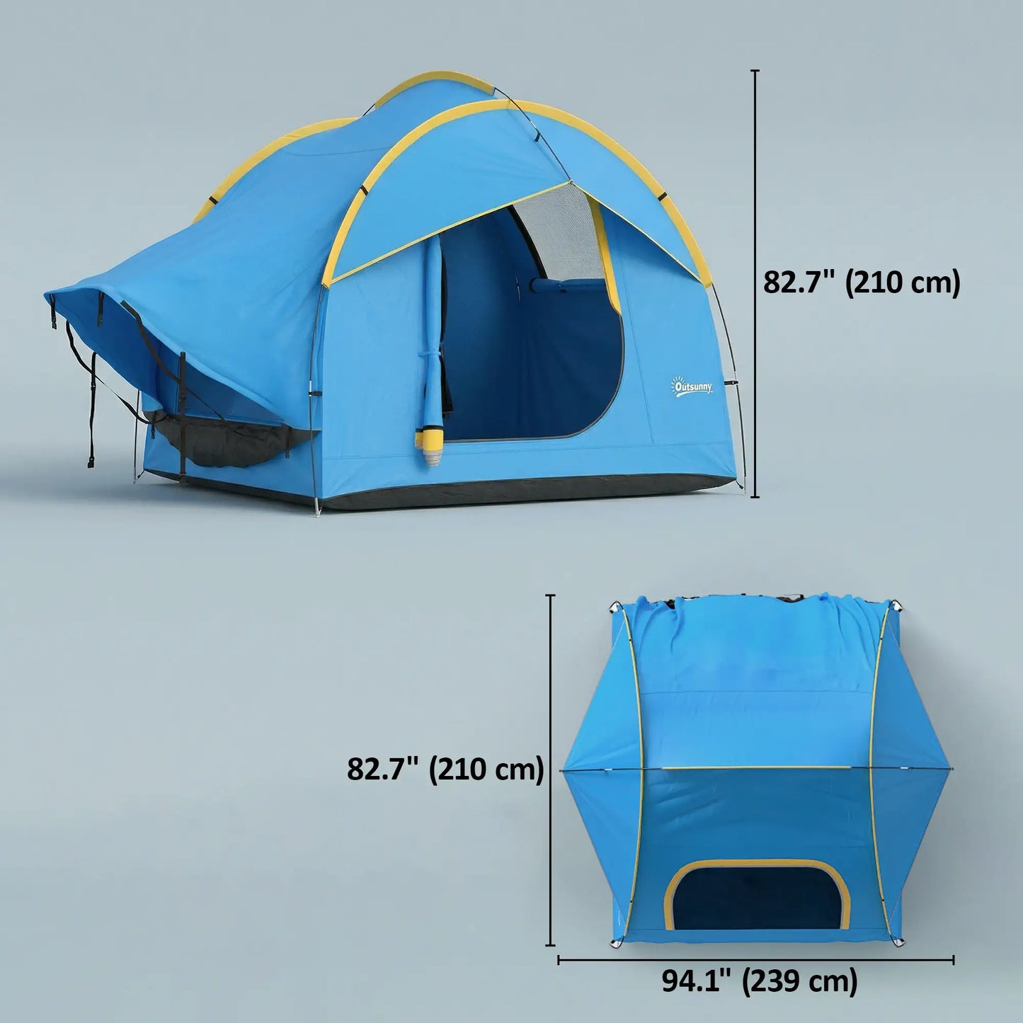 3000mm Waterproof SUV Tent, Car Tent with 3 Doors and Mesh Window, for 5-6 Person Camping Travel, Blue and Orange Camping Tents at Gallery Canada