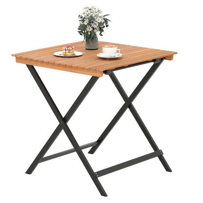 28 Inch Folding Square Table, Slatted Tabletop, Patio Porch Patio Dining Tables at Gallery Canada