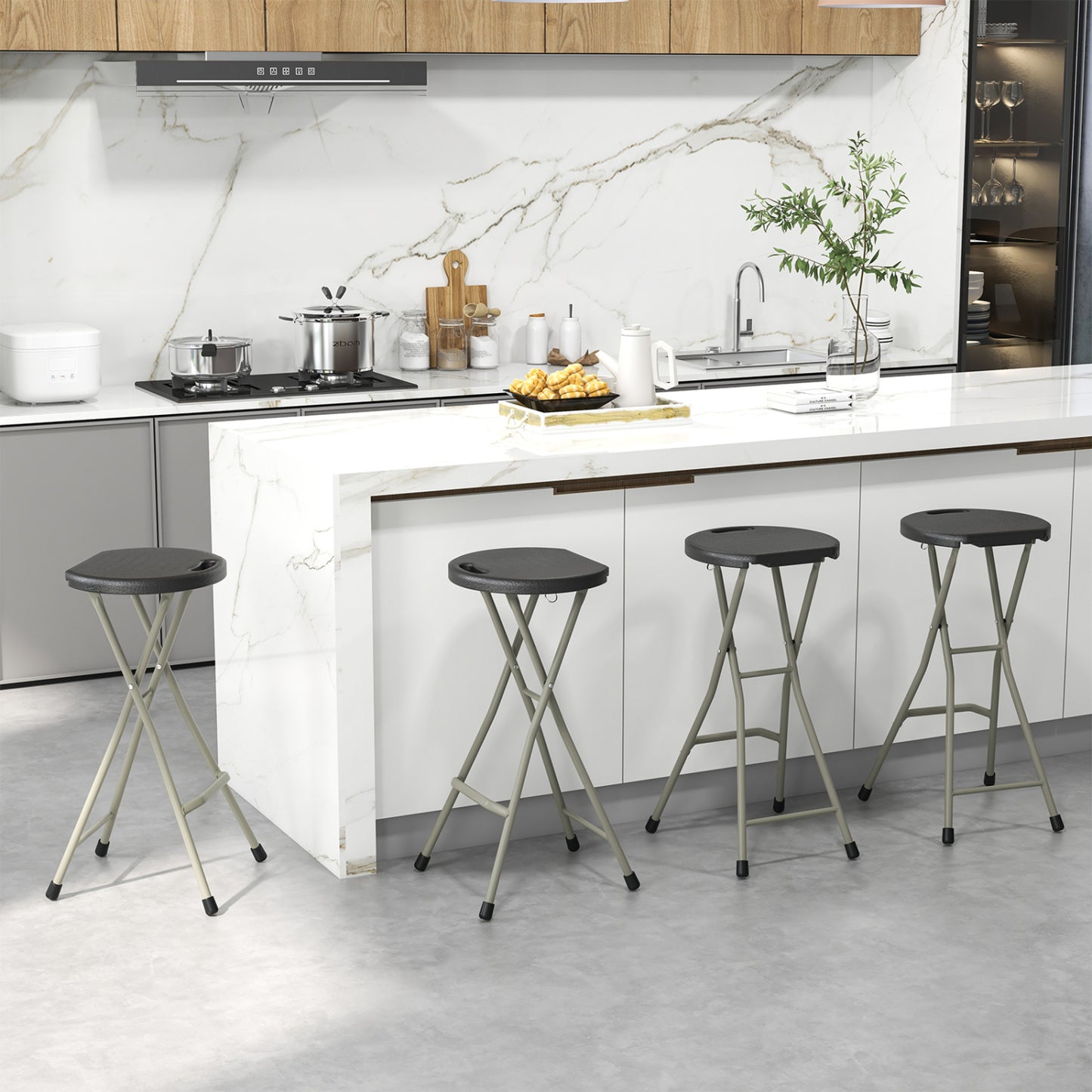 28 Inch Portable Folding Stool, 330lbs Sturdy Frame Patio Dining Chairs at Gallery Canada