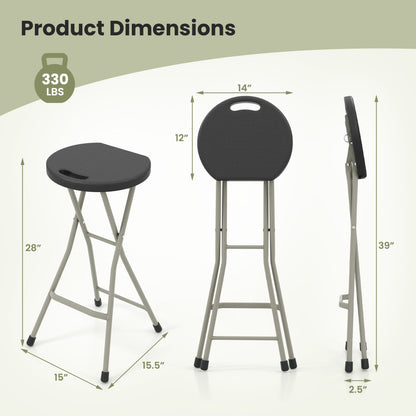 28 Inch Portable Folding Stool, 330lbs Sturdy Frame Patio Dining Chairs at Gallery Canada