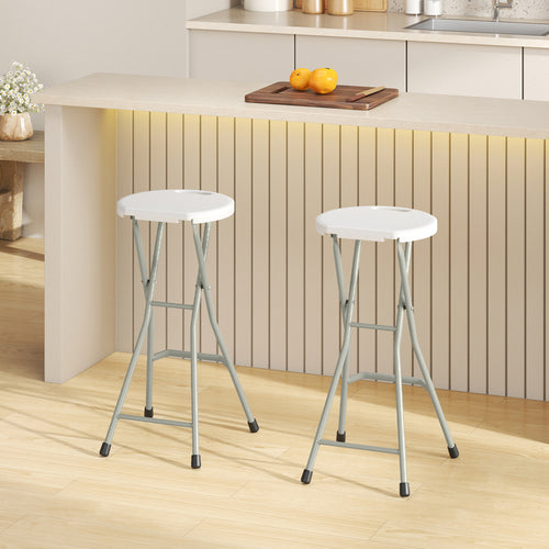 28 Inch Portable Folding Stools, Patio Dining Chairs, Set of 2