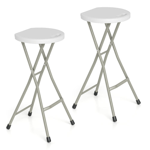 28 Inch Portable Folding Stools, Patio Dining Chairs, Set of 2