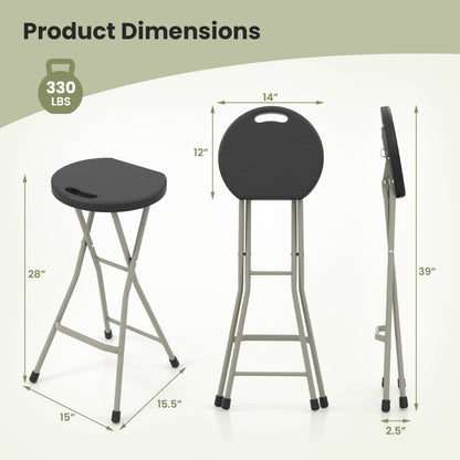 28 Inch Folding Stool, 330lbs Capacity, Sturdy Frame