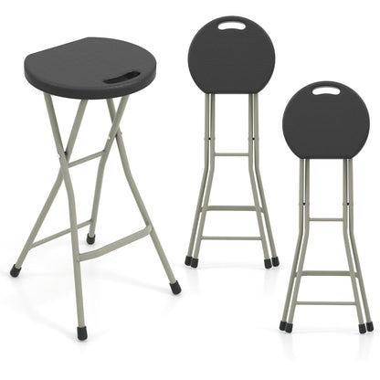 Tabourets pliants portables 28 pouces, 330 livres (pack de 2), noir
