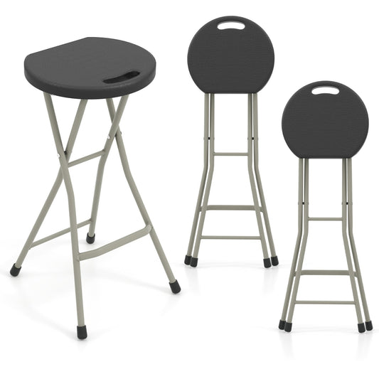 Portable Folding Stools 28 Inch, 330lbs (2 Pack), Black Patio Dining Chairs Black at Gallery Canada