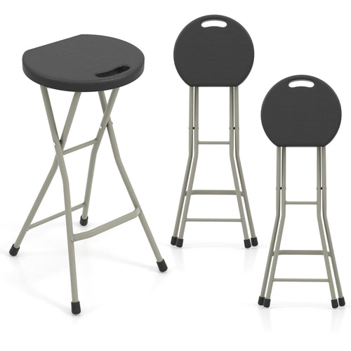 Portable Folding Stools 28 Inch, 330lbs (2 Pack), Black