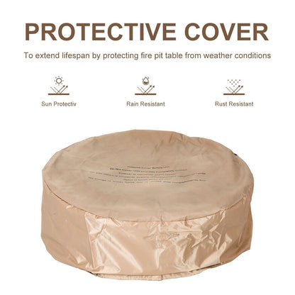 Foyer extérieur au gaz propane de 28 pouces, 40 000 BTU, pierre, brun