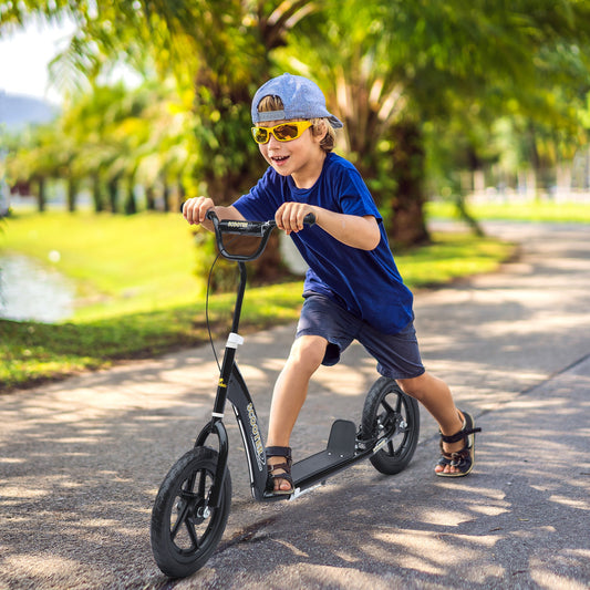 Adjustable Kids Pro Stunt Scooter Children Street Bike Bicycle Ride On with 12” Tire (Black) - Gallery Canada