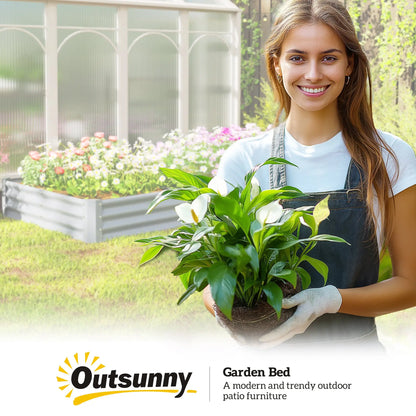 8 x 4 x 1ft Galvanized Raised Garden Bed, Reinforced Outdoor Planter Box, Silver Raised Garden Beds at Gallery Canada