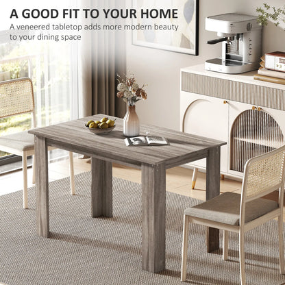 47" Kitchen Table for 4-6 People, Wood Effect, Light Grey Dining Tables at Gallery Canada