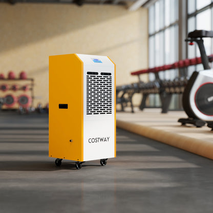 290 Pints Commercial Dehumidifier with Pump and Drain Hose for Basement Warehouse, Yellow Dehumidifiers at Gallery Canada